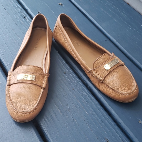 Coach Shoes - Coach Sz 10 Fredrica tan leather loafers